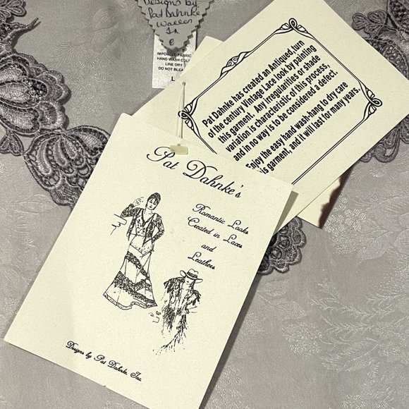 PAT DAHNKE Wisteria Silk Queen Isabel Top & Tea Length Skirt Taupe Large NWT - Picture 7 of 15